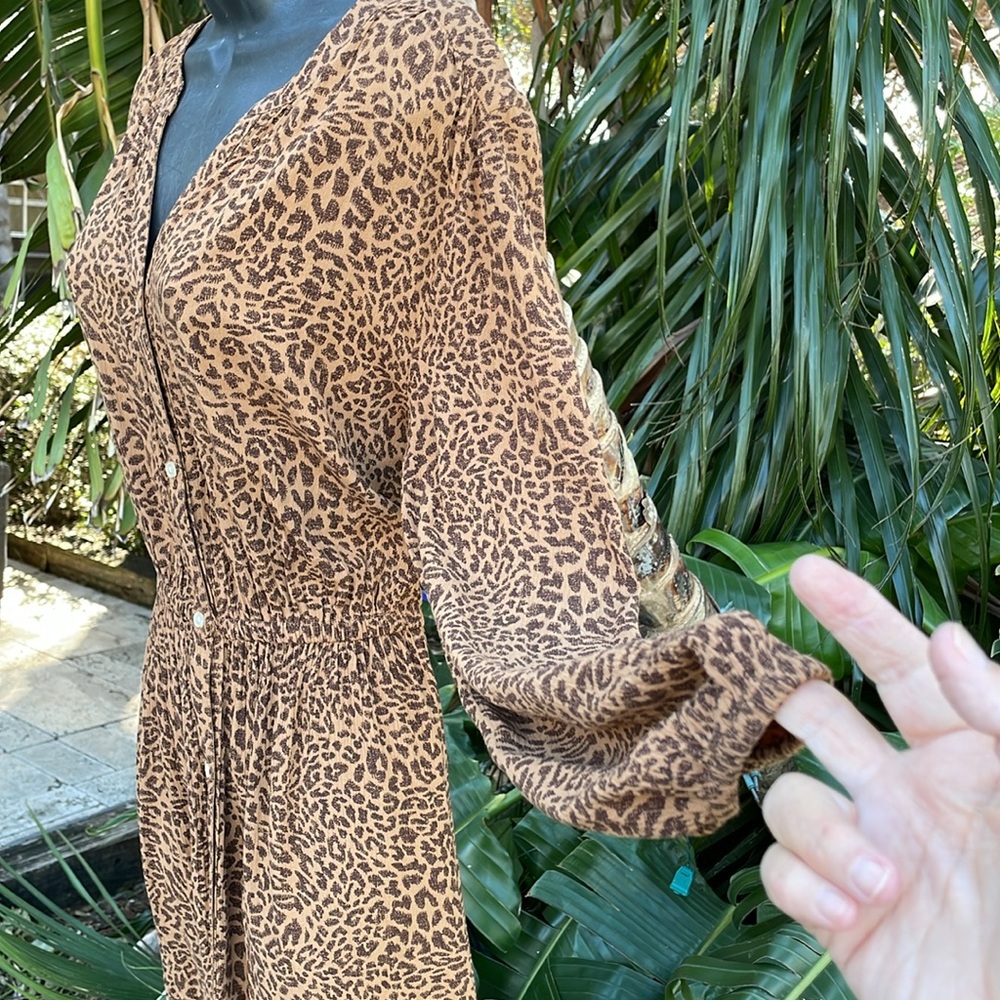 Styling code, leopard print tiered button front d… - image 4